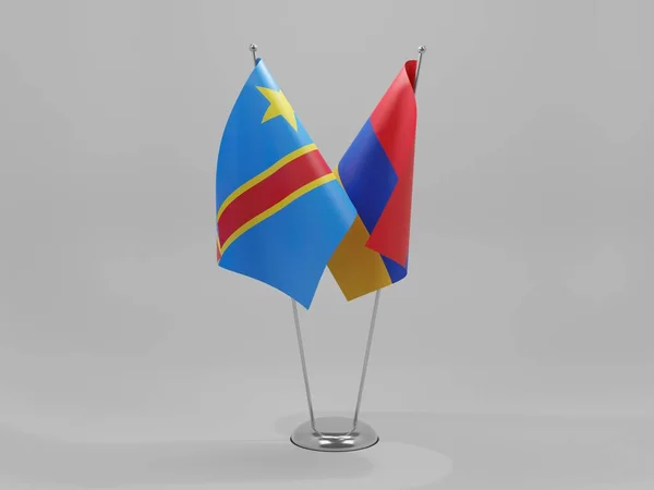 Armenia Congo Banderas Cooperación República Democrática Del Congo Antecedentes Blancos — Foto de Stock