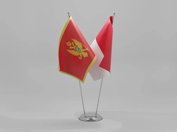 Monaco Montenegro Flaggen Der Zusammenarbeit Weißer Hintergrund Render — Stockfoto