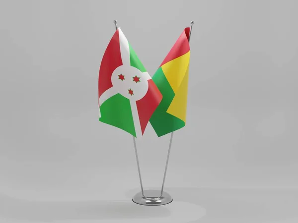 Γουινέα Μπισάου Σημαίες Συνεργασίας Μπουρούντι Λευκό Φόντο Render — Φωτογραφία Αρχείου