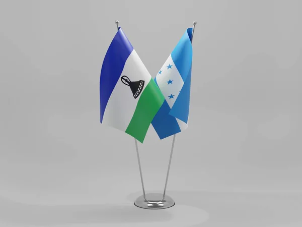 Honduras Lesotho Şbirliği Bayrakları Beyaz Arkaplan Render — Stok fotoğraf