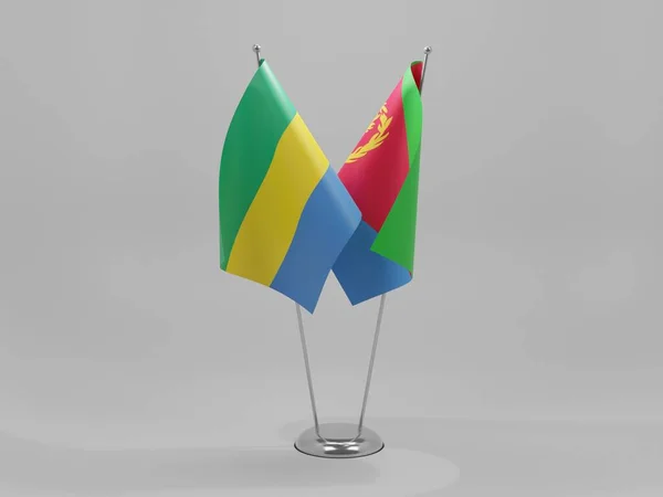 Eritrea Gabon Cooperation Flags White Background Render — Stock Photo, Image