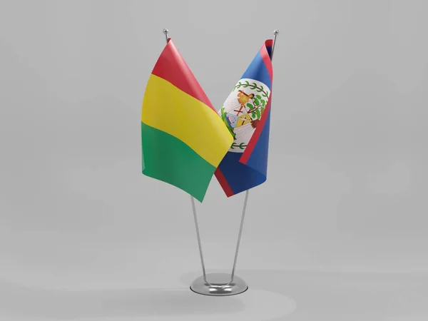 Belize Gine Şbirliği Bayrakları Beyaz Arkaplan Render — Stok fotoğraf