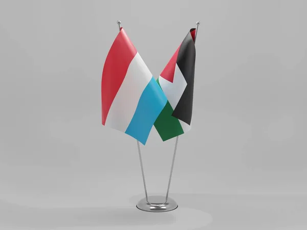 Jordanie Drapeaux Coopération Luxembourgeois Fond Blanc Render — Photo