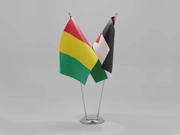 Palestine Drapeaux Coopération Guinée Fond Blanc Render — Photo