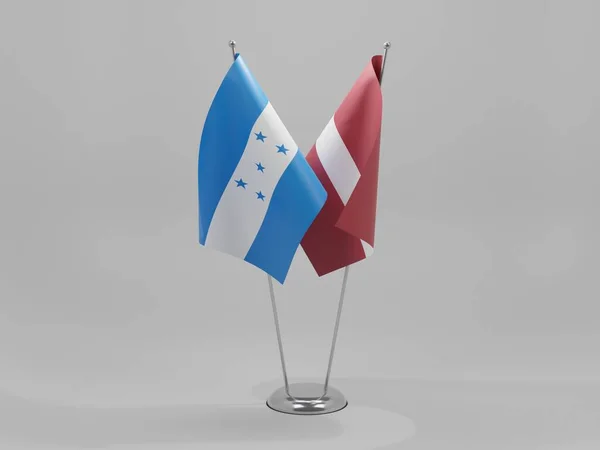 Латвия Гондурас Флаги Сотрудничества Белый Фон Рендер — стоковое фото
