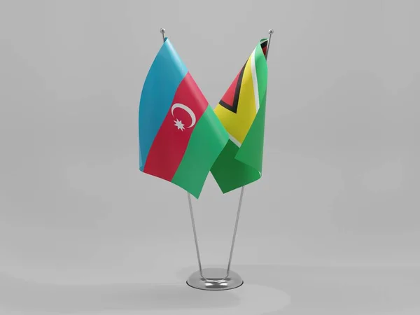 Guyana Azerbeidzjan Samenwerkingsvlaggen Witte Achtergrond Render — Stockfoto