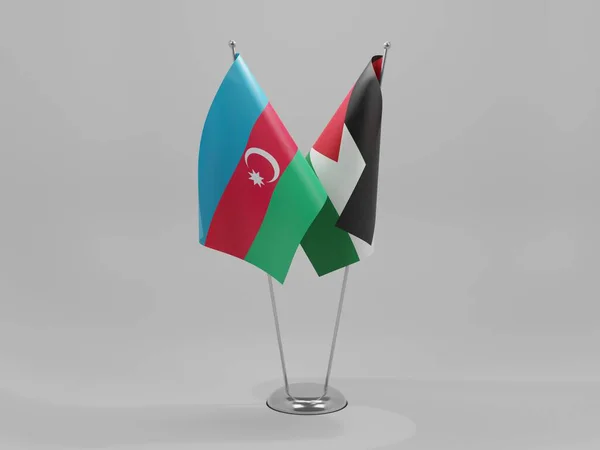 Ιορδανία Αζερμπαϊτζάν Συνεργασία Σημαίες Λευκό Φόντο Render — Φωτογραφία Αρχείου