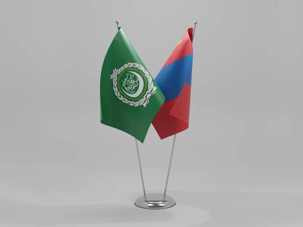 Mongolia Arab League Cooperation Flags White Background Render — 스톡 사진