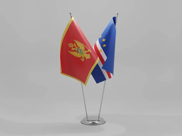 Kap Verde Montenegro Kooperationsflaggen Weißer Hintergrund Render — Stockfoto