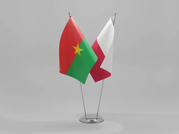 Lengyelország Burkina Faso Együttműködési Zászlók Fehér Háttér Render — Stock Fotó