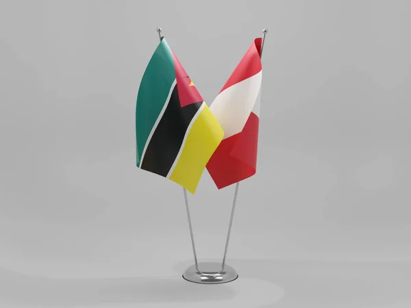 Peru Mozambik Flagi Współpracy Białe Tło Render — Zdjęcie stockowe