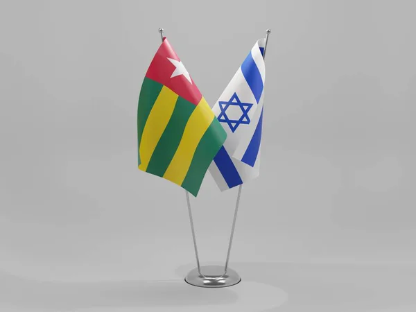 Israel Togo Cooperation Flags White Background Render — Stok Foto