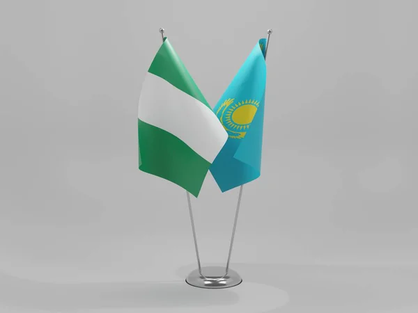 Ukraine Nigeria Cooperation Flags White Background Render — стокове фото