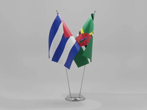 多米尼克 古巴合作旗帜 白色背景 3D渲染 — 图库照片