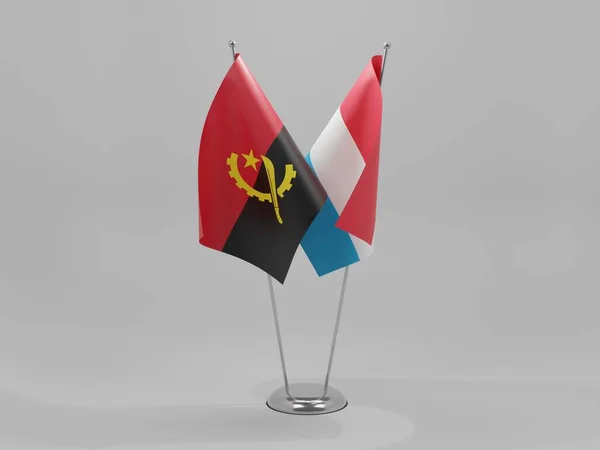 Luxembourg Angola Cooperation Flags White Background Render — Stock Photo, Image