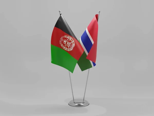 Gambia Afghanistan Cooperation Flags White Background Render — Stock Photo, Image