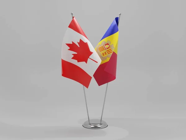 Andorra Canada Cooperation Flags White Background Render — Stock Photo, Image