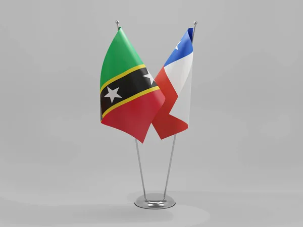 Chile Bandeiras Cooperação São Cristóvão Nevis Fundo Branco Render — Fotografia de Stock