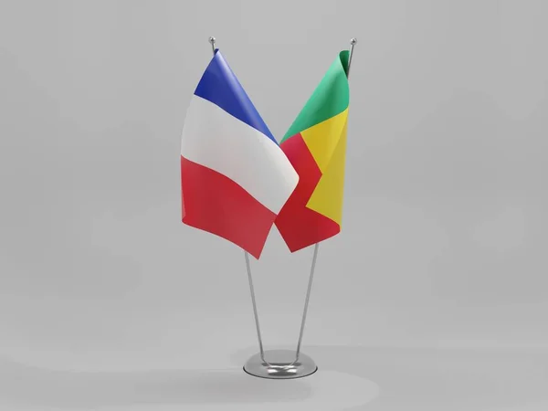 Benin France Cooperation Flags White Background Render — Stock Photo, Image