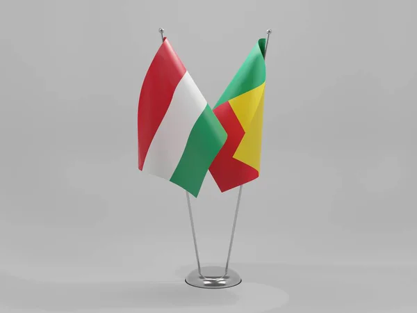 Бенин Венгрия Флаги Сотрудничества Белый Фон Рендер — стоковое фото