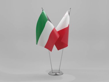 Malta - Kuveyt İşbirliği Bayrakları, Beyaz Arkaplan - 3D Render