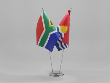 Kiribati - Güney Afrika İşbirliği Bayrakları, Beyaz Arkaplan - 3D Render
