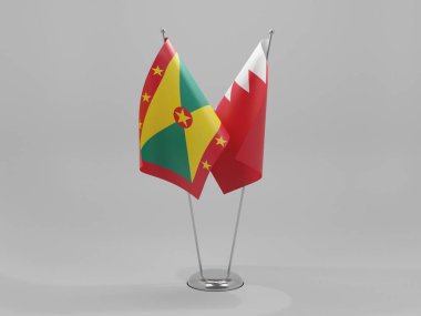 Bahreyn - Grenada İşbirliği Bayrakları, Beyaz Arkaplan - 3D Renklendirme