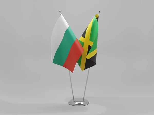 Jamajka Bułgaria Flagi Współpracy Białe Tło Render — Zdjęcie stockowe