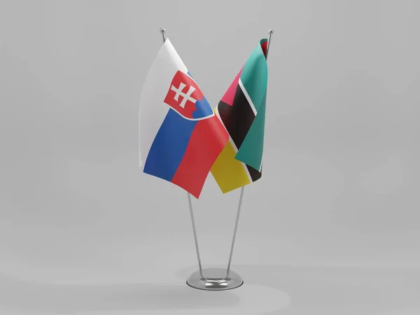 Mozambik Slovakya Şbirliği Bayrakları Beyaz Arkaplan Render — Stok fotoğraf