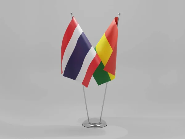 Bolivia Bandiere Cooperazione Thailandia Sfondo Bianco Render — Foto Stock