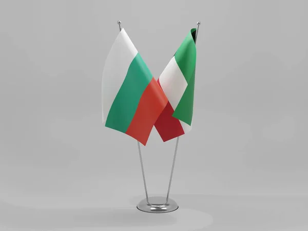 Kuwejt Bułgaria Flagi Współpracy Białe Tło Render — Zdjęcie stockowe