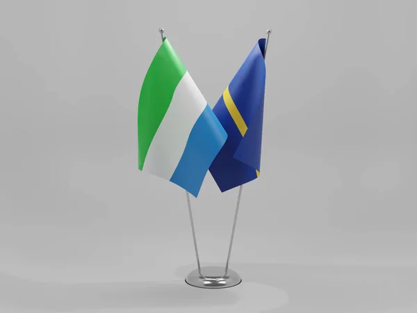 Nauru Sierra Leone Drapeaux Coopération Fond Blanc Render — Photo