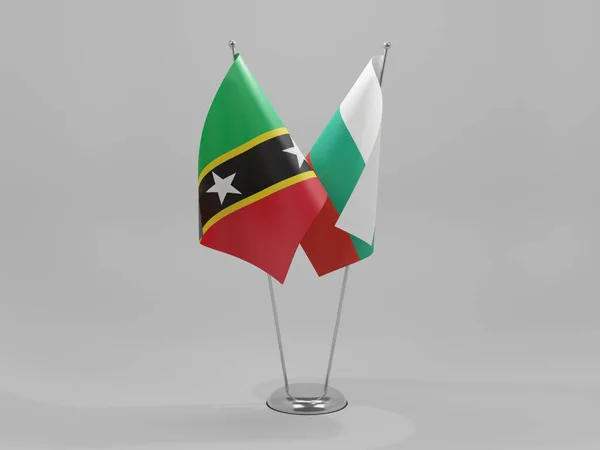 Bulgária Bandeiras Cooperação São Cristóvão Nevis Fundo Branco Render — Fotografia de Stock