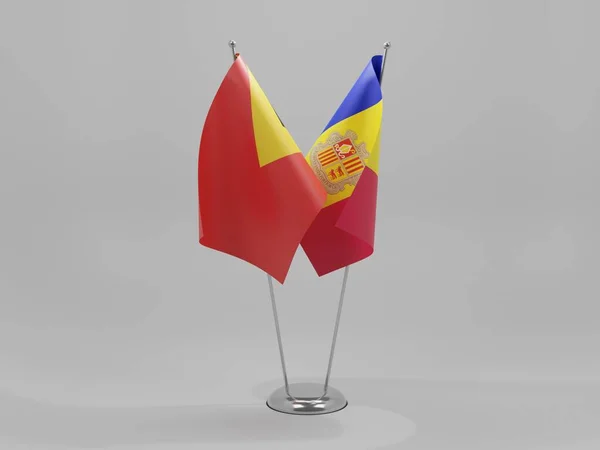 Andora Flagi Współpracy Timoru Wschodniego Białe Tło Render — Zdjęcie stockowe