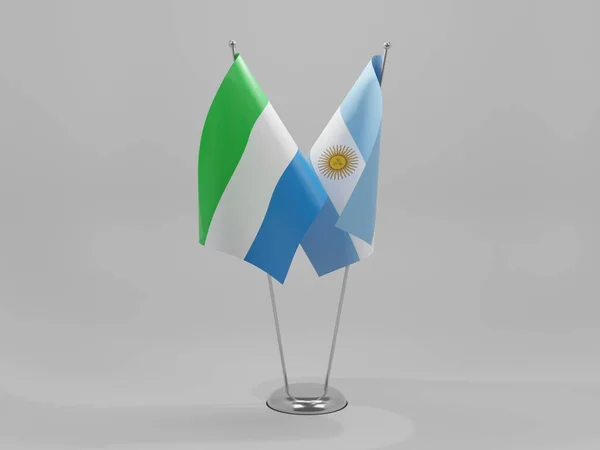 Argentina Sierra Leone Cooperation Flags White Background Render — Stock Photo, Image