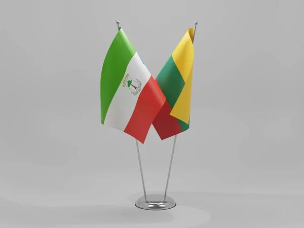 Litauen Äquatorialguinea Flaggen Weißer Hintergrund Render — Stockfoto