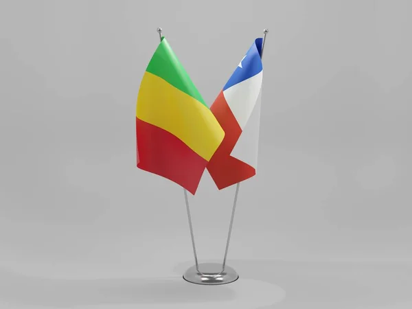 Chile Mali Cooperation Flags White Background Render — Stock Photo, Image