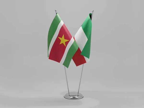 Kuvait Suriname Együttműködési Zászlók Fehér Háttér Render — Stock Fotó