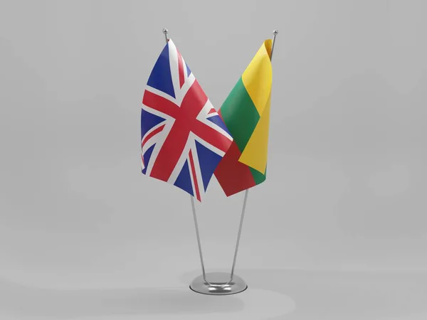 Lituania Banderas Cooperación Del Reino Unido Fondo Blanco Render —  Fotos de Stock