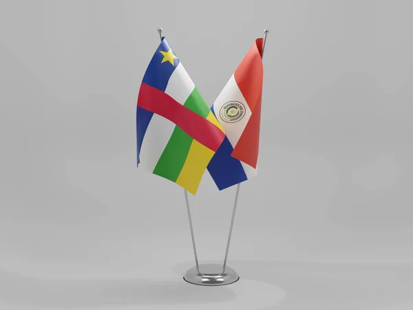 Paraguay Центральноафриканська Республіка Співпраця Flags White Background Render — стокове фото