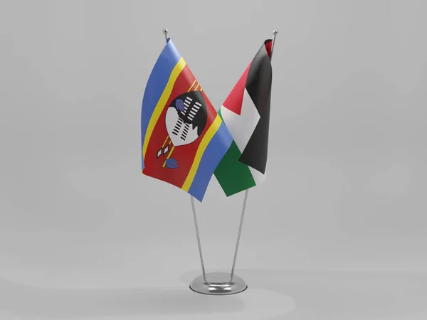 Jordanien Swasiland Kooperationsflaggen Weißer Hintergrund Render — Stockfoto
