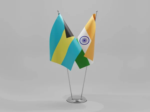 India Bahamas Cooperation Flags White Background Render — стокове фото