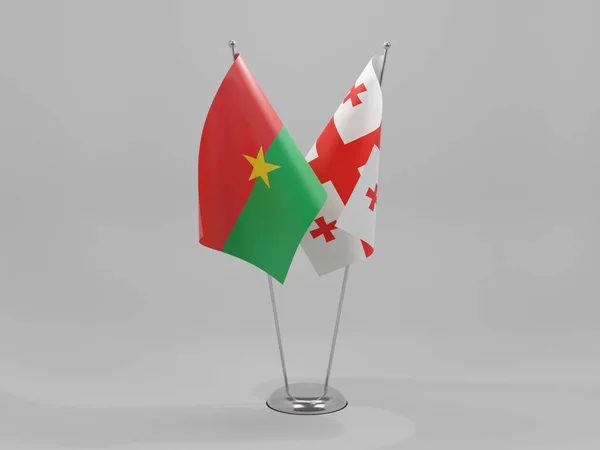 Géorgie Drapeaux Coopération Burkina Faso Fond Blanc Render — Photo