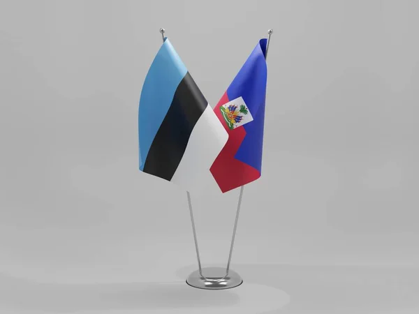 Haïti Estonie Drapeaux Coopération Fond Blanc Render — Photo