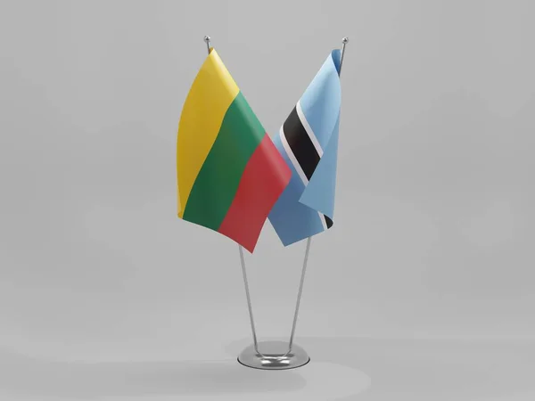 Botswana Lituania Bandiere Cooperazione Sfondo Bianco Render — Foto Stock