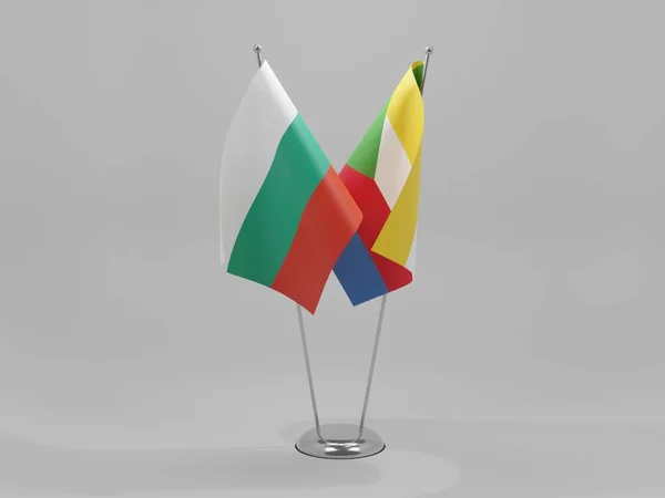 Comoros Bulgaria Cooperation Flags White Background Render — Stock Photo, Image