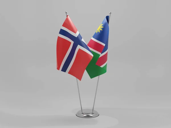 Namibia Norway Cooperation Flags White Background Render — Stock Photo, Image