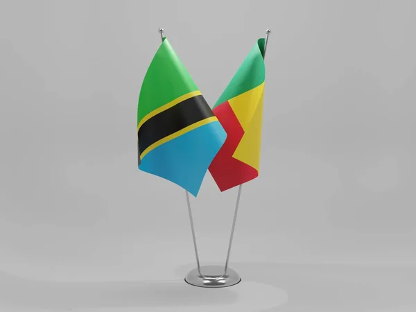 Μπενίν Τανζανία Σημαίες Συνεργασίας Λευκό Φόντο Render — Φωτογραφία Αρχείου