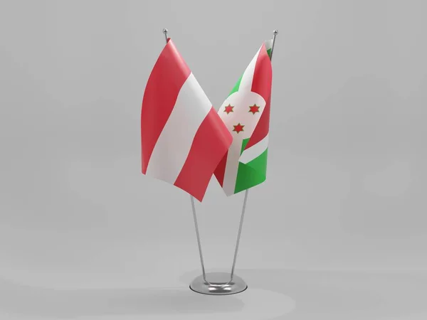 Burundi Ausztria Együttműködési Zászlók Fehér Háttér Render — Stock Fotó