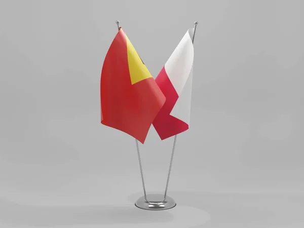 Flagi Współpracy Polska Timor Wschodni Białe Tło Render — Zdjęcie stockowe
